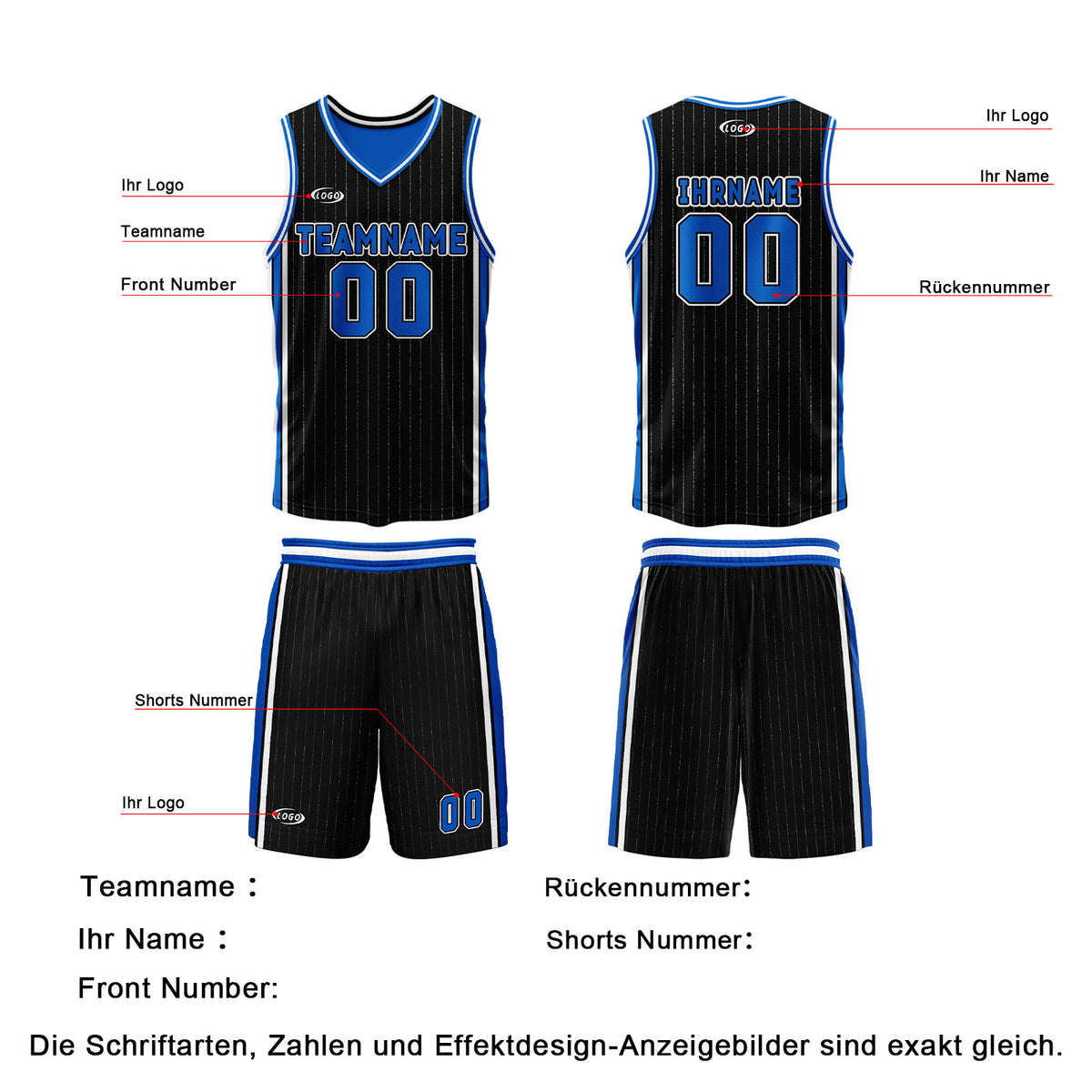 Benutzerdefinierte Schwarz Blau Reversible Basketball Jersey Personalisierte Drucken Name Nummer Logo