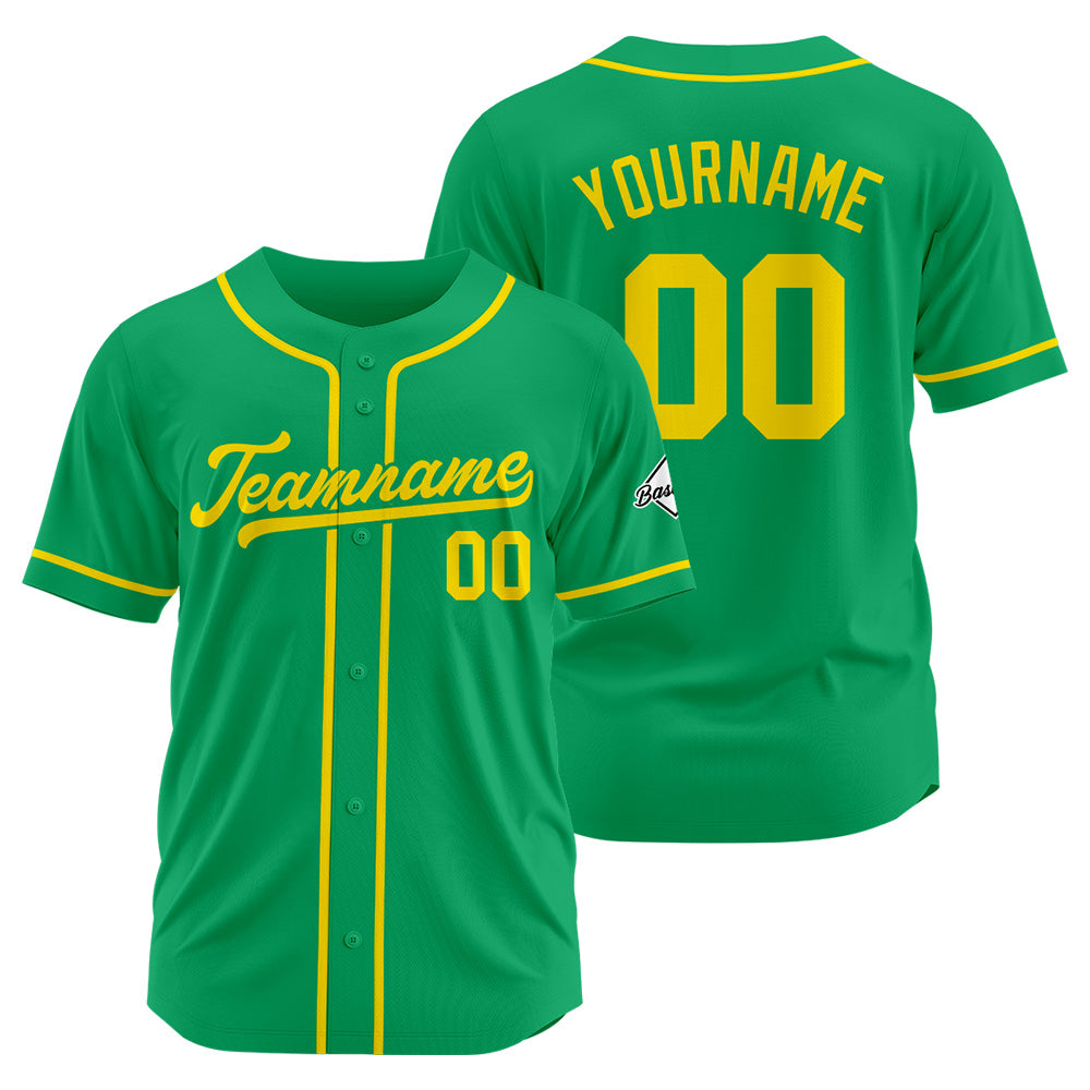 Benutzerdefinierte Authentisch Baseball-Trikot Grün Gelb