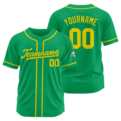 Benutzerdefinierte Authentisch Baseball-Trikot Grün Gelb