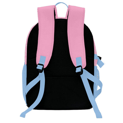 Personalisierter Basketball - und Fußballrucksack in Pink und Blau mit Spielernamen & Nummern und Teamlogo #BP-0919-0028