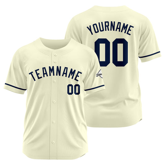 Benutzerdefinierte Authentisch Baseball-Trikot Creme-Marine