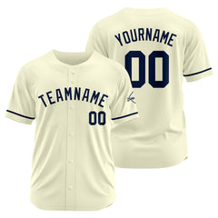 Benutzerdefinierte Authentisch Baseball-Trikot Creme-Marine