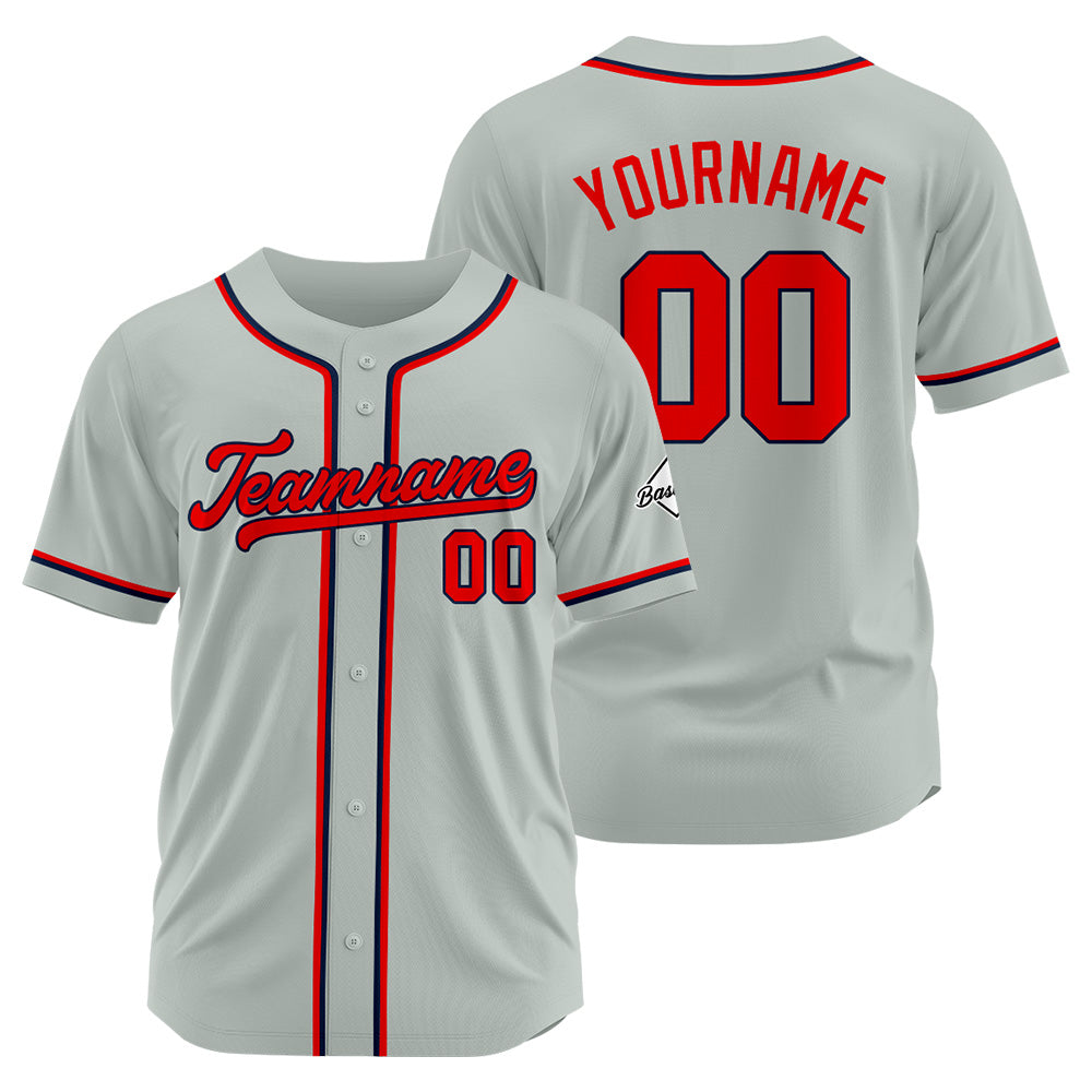 Benutzerdefinierte Authentisch Baseball-Trikot Grau Netz