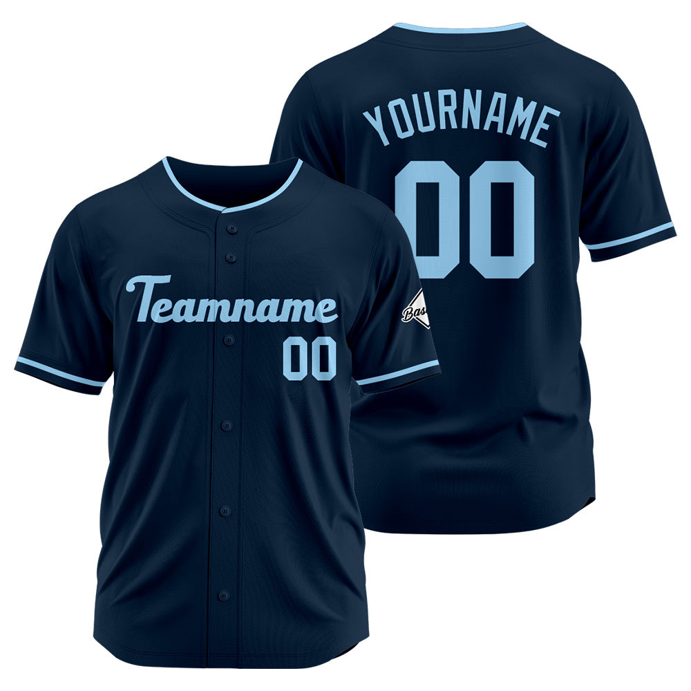 Benutzerdefinierte Authentisch Baseball-Trikot Marine-Hellblau