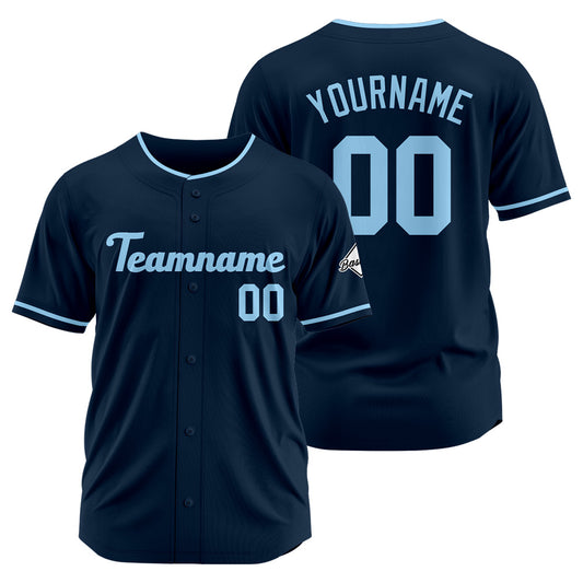 Benutzerdefinierte Authentisch Baseball-Trikot Marine-Hellblau