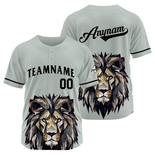 Benutzerdefinierte Baseball Jersey Personalisierte Baseball Shirt genäht und Druck Grau