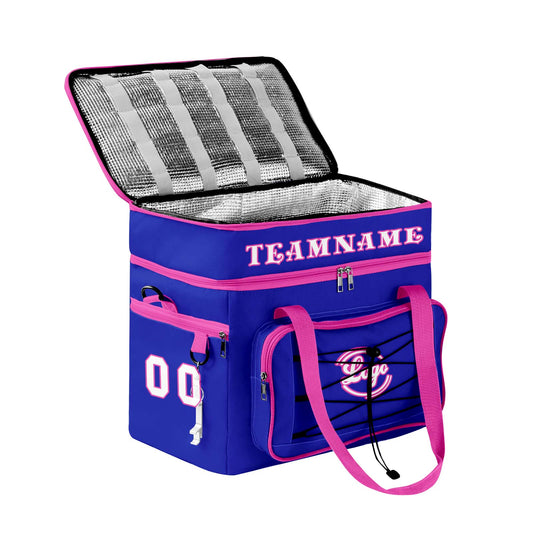 Maßgeschickerte Lila Rosa vollflächig bedruckte isolierte Kühltasche mit Doppelwand Wasserdichte 600D Oxford Picknick-Tragetasche für Teamevents & Outdoor-Grillen