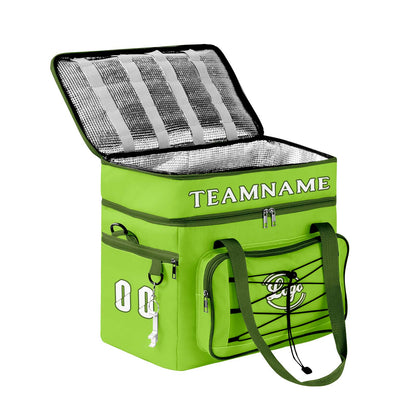 Maßgeschickerte Grün Dunkelgrün vollflächig bedruckte isolierte Kühltasche mit Doppelwand Wasserdichte 600D Oxford Picknick-Tragetasche für Teamevents & Outdoor-Grillen