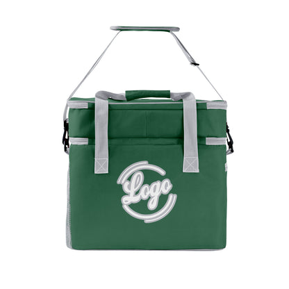 Maßgeschickerte Dunkelgrün Grau vollflächig bedruckte isolierte Kühltasche mit Doppelwand Wasserdichte 600D Oxford Picknick-Tragetasche für Teamevents & Outdoor-Grillen