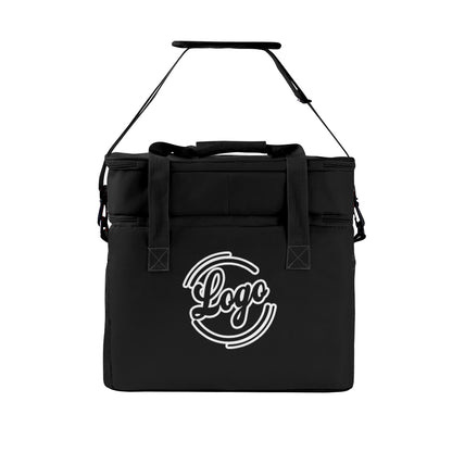 Maßgeschickerte Schwarz vollflächig bedruckte isolierte Kühltasche mit Doppelwand Wasserdichte 600D Oxford Picknick-Tragetasche für Teamevents & Outdoor-Grillen