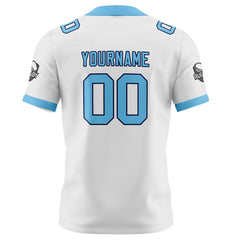 Benutzerdefinierte Weiß Himmelblau Fußball Trikots Personalisierter Name Nummer Logo