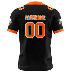 Benutzerdefinierte Schwarz Orange Fußball Trikots Personalisierter Name Nummer Logo