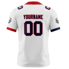 Benutzerdefinierte Weiß Marine Rot Fußball Trikots Personalisierter Name Nummer Logo
