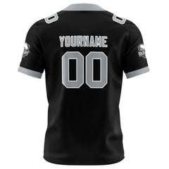 Benutzerdefinierte Schwarz Grau Fußball Trikots Personalisierter Name Nummer Logo