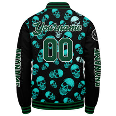 Maßgeschneiderte Grün Letterman Varsity Jacket Individuelle Stickerei Druck nach Ihrem Wunsch