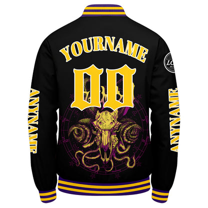 Maßgeschneiderte Gelb Letterman Varsity Jacket Individuelle Stickerei Druck nach Ihrem Wunsch