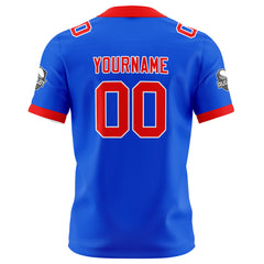 Benutzerdefinierte Blau Rot Fußball Trikots Personalisierter Name Nummer Logo