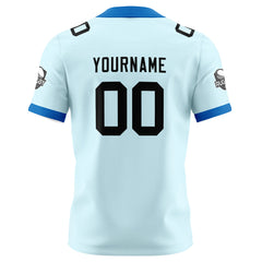 Benutzerdefinierte Cyan Schwarz Fußball Trikots Personalisierter Name Nummer Logo