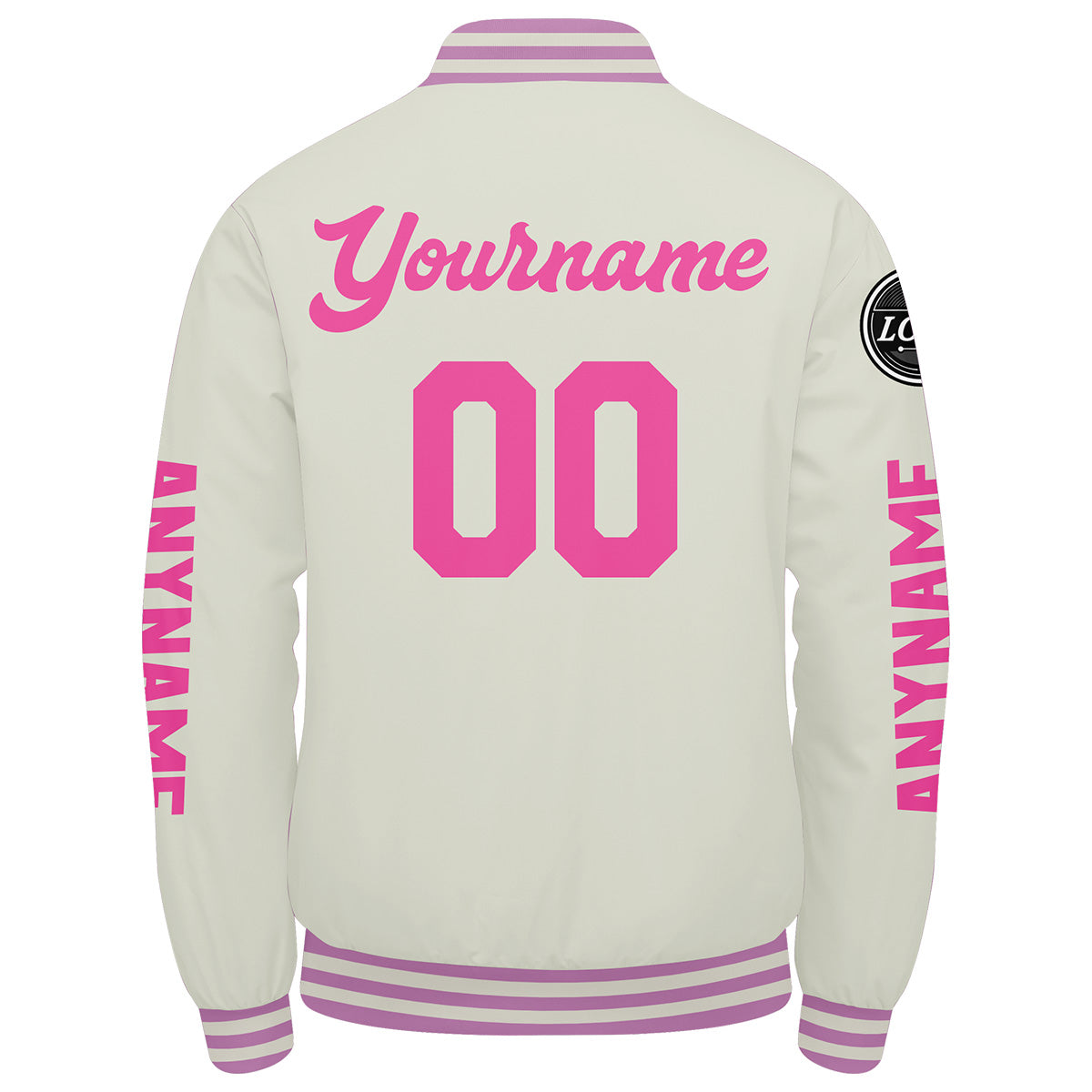 Maßgeschneiderte Creme Letterman Varsity Jacket Individuelle Stickerei Druck nach Ihrem Wunsch