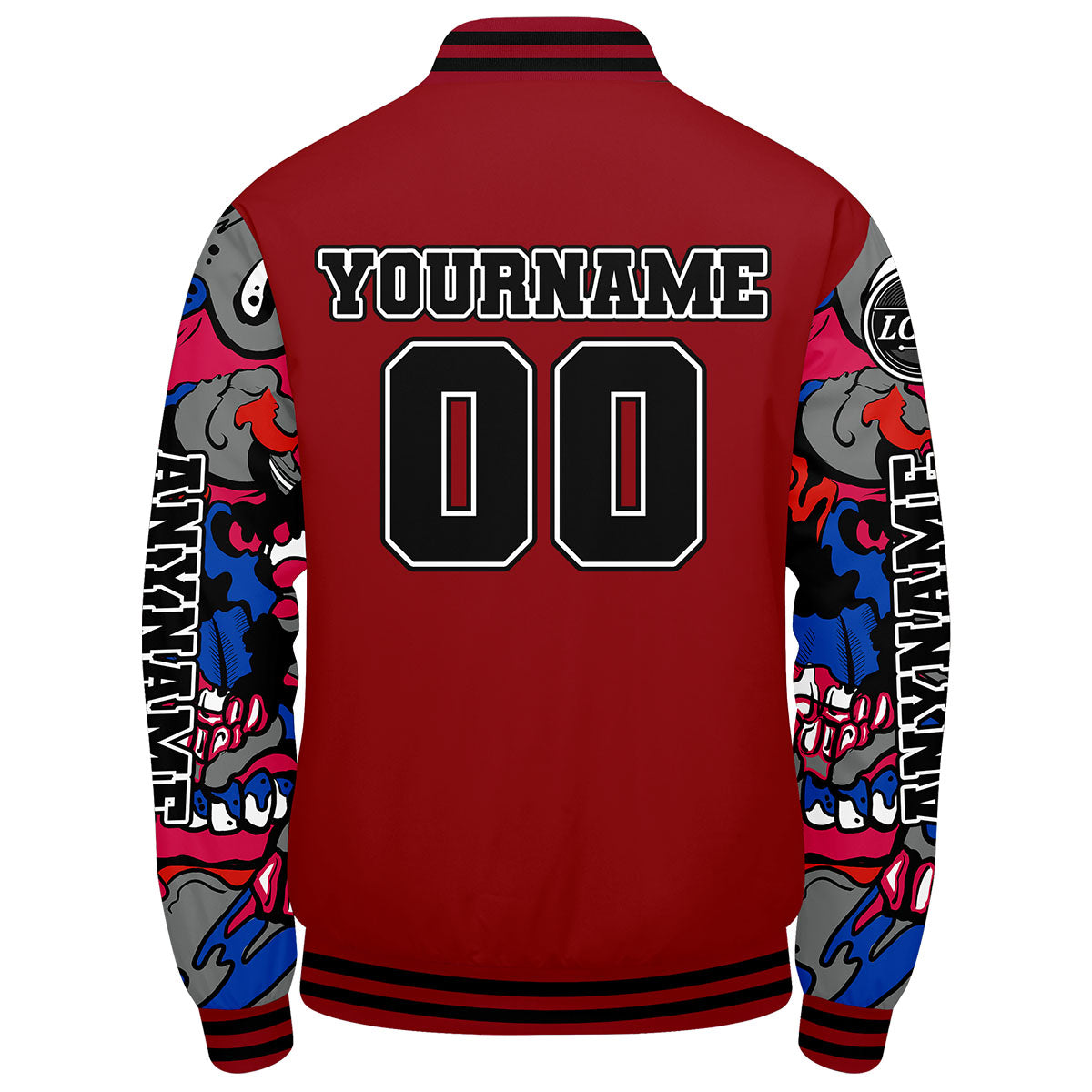 Maßgeschneiderte Rot Letterman Varsity Jacket Individuelle Stickerei Druck nach Ihrem Wunsch