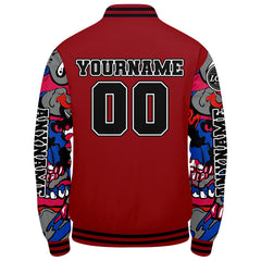 Maßgeschneiderte Rot Letterman Varsity Jacket Individuelle Stickerei Druck nach Ihrem Wunsch