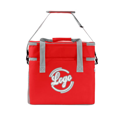 Maßgeschickerte Rot Grau vollflächig bedruckte isolierte Kühltasche mit Doppelwand Wasserdichte 600D Oxford Picknick-Tragetasche für Teamevents & Outdoor-Grillen