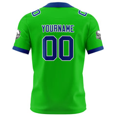 Benutzerdefinierte Grün Blau Fußball Trikots Personalisierter Name Nummer Logo
