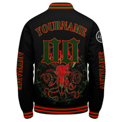 Maßgeschneiderte Rot Grün Letterman Varsity Jacket Individuelle Stickerei Druck nach Ihrem Wunsch
