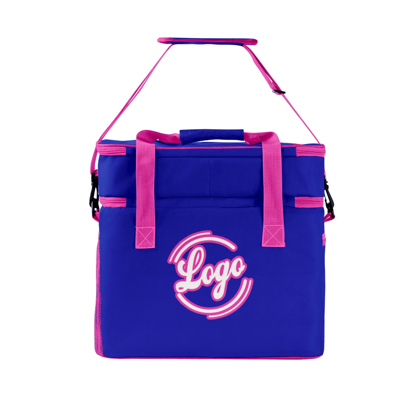 Maßgeschickerte Lila Rosa vollflächig bedruckte isolierte Kühltasche mit Doppelwand Wasserdichte 600D Oxford Picknick-Tragetasche für Teamevents & Outdoor-Grillen