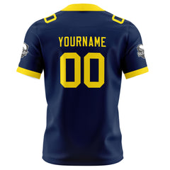 Benutzerdefinierte Marine Gelb Fußball Trikots Personalisierter Name Nummer Logo