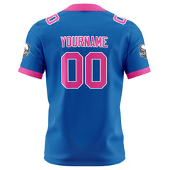 Benutzerdefinierte Blau Rosa Fußball Trikots Personalisierter Name Nummer Logo