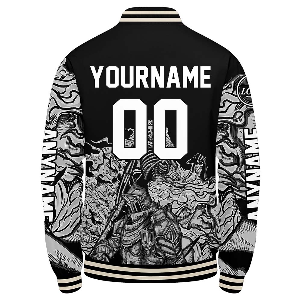 Maßgeschneiderte Grau Letterman Varsity Jacket Individuelle Stickerei Druck nach Ihrem Wunsch