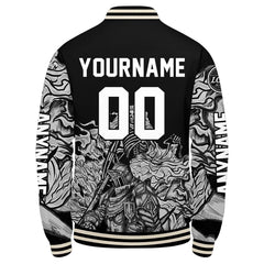 Maßgeschneiderte Grau Letterman Varsity Jacket Individuelle Stickerei Druck nach Ihrem Wunsch