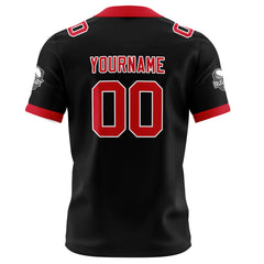 Benutzerdefinierte Schwarz Rot Fußball Trikots Personalisierter Name Nummer Logo