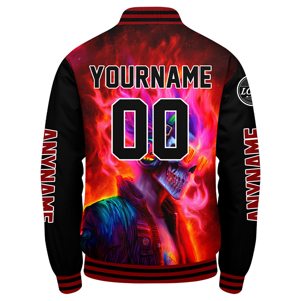 Maßgeschneiderte Rot Schwarz Letterman Varsity Jacket Individuelle Stickerei Druck nach Ihrem Wunsch