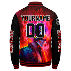Maßgeschneiderte Rot Schwarz Letterman Varsity Jacket Individuelle Stickerei Druck nach Ihrem Wunsch