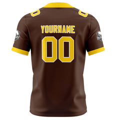 Benutzerdefinierte Braun Gelb Fußball Trikots Personalisierter Name Nummer Logo