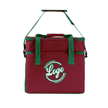 Maßgeschickerte Rot Grün vollflächig bedruckte isolierte Kühltasche mit Doppelwand Wasserdichte 600D Oxford Picknick-Tragetasche für Teamevents & Outdoor-Grillen