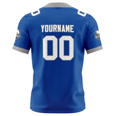 Benutzerdefinierte Blau Grau Fußball Trikots Personalisierter Name Nummer Logo