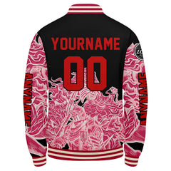 Maßgeschneiderte Rosa Letterman Varsity Jacket Individuelle Stickerei Druck nach Ihrem Wunsch