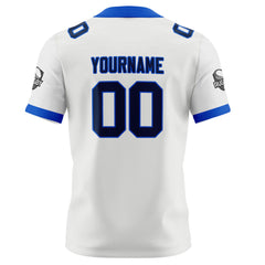 Benutzerdefinierte Weiß Marine Fußball Trikots Personalisierter Name Nummer Logo