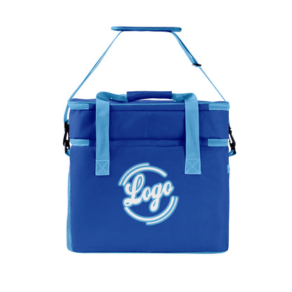 Maßgeschickerte Dunkelblau Türkis vollflächig bedruckte isolierte Kühltasche mit Doppelwand Wasserdichte 600D Oxford Picknick-Tragetasche für Teamevents & Outdoor-Grillen