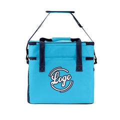 Maßgeschickerte Marineblau vollflächig bedruckte isolierte Kühltasche mit Doppelwand Wasserdichte 600D Oxford Picknick-Tragetasche für Teamevents & Outdoor-Grillen