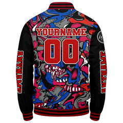 Maßgeschneiderte Rot Königliche Letterman Varsity Jacket Individuelle Stickerei Druck nach Ihrem Wunsch