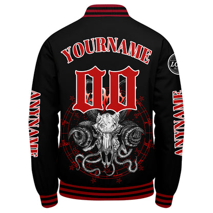 Maßgeschneiderte Rot Letterman Varsity Jacket Individuelle Stickerei Druck nach Ihrem Wunsch