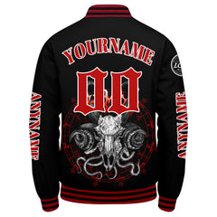 Maßgeschneiderte Rot Letterman Varsity Jacket Individuelle Stickerei Druck nach Ihrem Wunsch