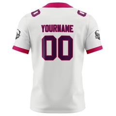 Benutzerdefinierte Weiß Rosa Fußball Trikots Personalisierter Name Nummer Logo