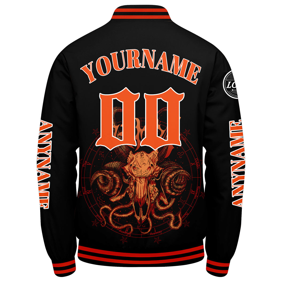 Maßgeschneiderte Orange Letterman Varsity Jacket Individuelle Stickerei Druck nach Ihrem Wunsch