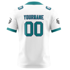Benutzerdefinierte Weiß Aqua Fußball Trikots Personalisierter Name Nummer Logo