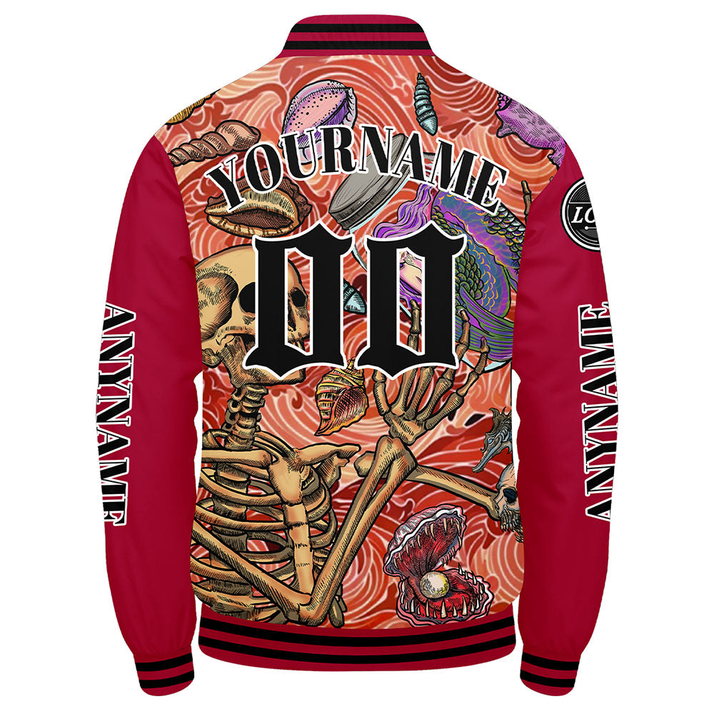 Maßgeschneiderte Rot Letterman Varsity Jacket Individuelle Stickerei Druck nach Ihrem Wunsch